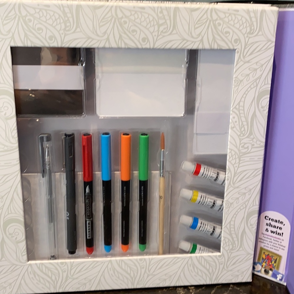 Zen Art MeditativeDrawing/ Coloring Kit New